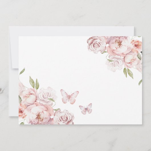 金ゴールドエレガントピンクフローラMis XVアニョス日付の保存 招待状 (裏面)