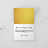 金ゴールドエレガントピンクペイズリーインディアンヒンドゥー結婚ズタ サンキューカード (内部)