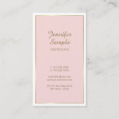 金ゴールドエレガントピンクホワイトモダントレンディープレインラグジュアリー 名刺 (正面)