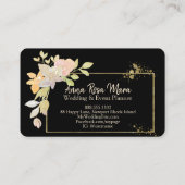 **金ゴールドエレガントピンクラベンダー水彩フローラ 名刺 (裏面)