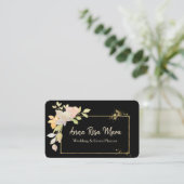 **金ゴールドエレガントピンクラベンダー水彩フローラ 名刺 (スタンド正面)