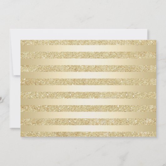 金ゴールドエレガントピンクローズ写真50誕生日 招待状 (裏面)