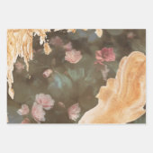 金ゴールドエレガントピンクローズ《写真》ぼけ味ライト切り離し ラッピングペーパーシート (正面)