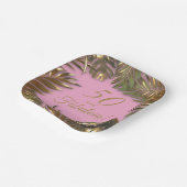 金ゴールドエレガントピンク50ファブラス誕生日 ペーパープレート (傾斜あり)