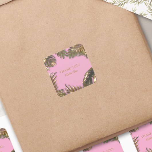 金ゴールドエレガントピンク50素敵ありがとう スクエアシール