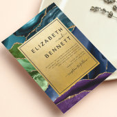 金ゴールドエレガントピーコックアゲート結婚式招待状 招待状