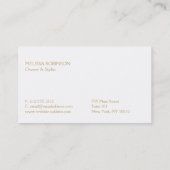 金ゴールドエレガントピーコックス美容師用ロゴ 名刺 (裏面)