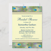 金ゴールドエレガントピーコックブライダルシャワー 招待状 (正面)