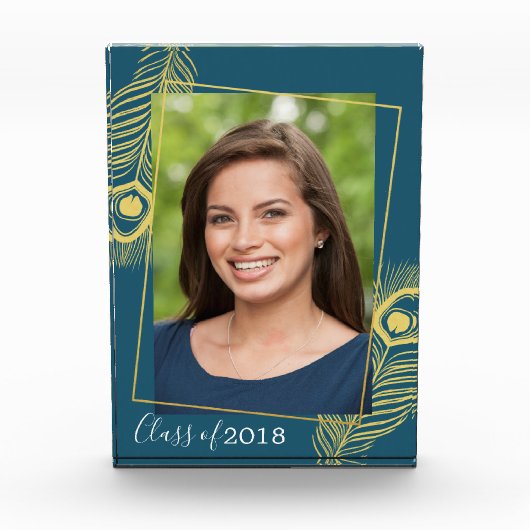 金ゴールドエレガントピーコック卒業クラス フォトブロック (正面)