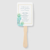 金ゴールドエレガントピーコック結婚式 プログラムハンドファン ハンドファン (正面)