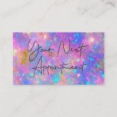 金ゴールドエレガントファイアオペルストーンアポイントメントカード 名刺 (正面)