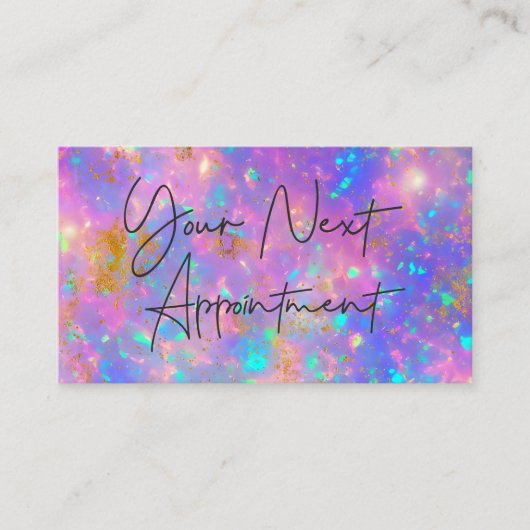 金ゴールドエレガントファイアオペルストーンアポイントメントカード 名刺 (正面)