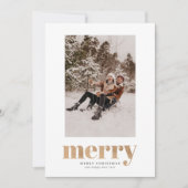 金ゴールドエレガントファミリーフォトクリスマスホリデーカード 招待状 (正面)