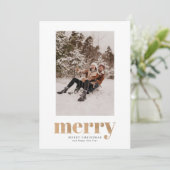 金ゴールドエレガントファミリーフォトクリスマスホリデーカード 招待状 (スタンド正面)