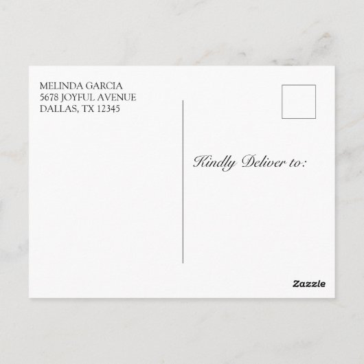 金ゴールドエレガントファースト聖餐式招待状 ポストカード (裏面)