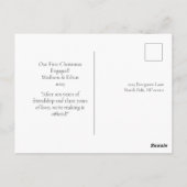 金ゴールドエレガントファーンフレームグリーン私たちの初めてのクリスマス ポストカード (裏面)