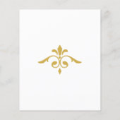 金ゴールドエレガントフィリグラーオンホワイト、結婚式招待状 チラシ (裏面)