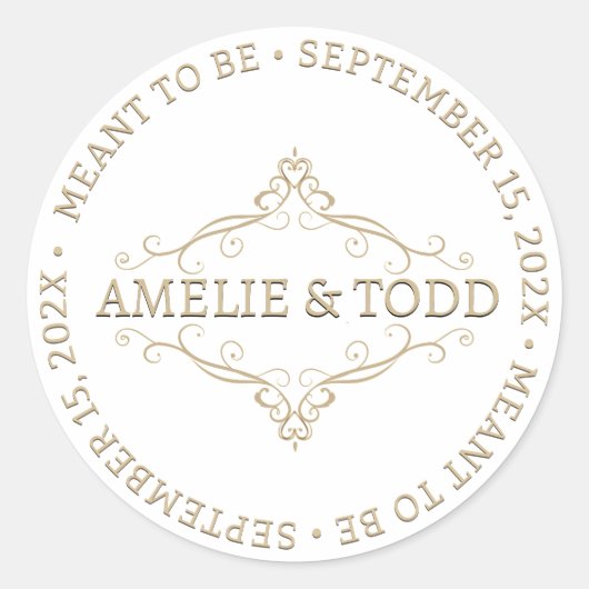金ゴールドエレガントフィルア結婚グリの ラウンドシール (正面)