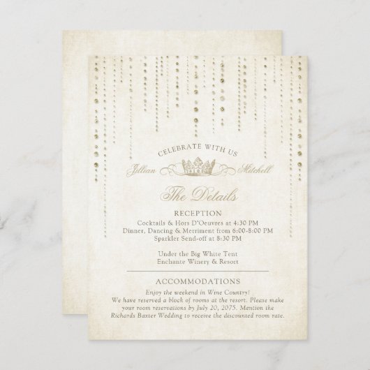 金ゴールドエレガントフェアユータリークラウン エンクロージャーカード (正面/裏面)