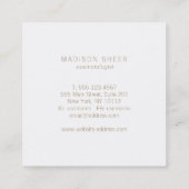 金ゴールドエレガントフェザーベージュタウペ美しいサロン スクエア名刺 (裏面)