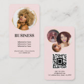 金ゴールドエレガントフェミニン美しいソーシャルメディアピンク 名刺 (正面/裏面)