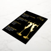 金ゴールドエレガントフォイルのカクテルパーティーバーメニュー 箔シーズンカード (回転した状態)