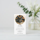 金ゴールドエレガントフォトドッグペットソーシャルメディアQRコード 名刺 (スタンド正面)