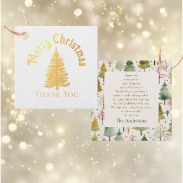 金ゴールドエレガントフォレスト松の木クリスマスディナー フェイバータグ
