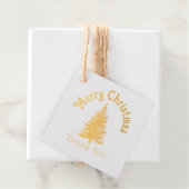 金ゴールドエレガントフォレスト松の木クリスマスディナー フェイバータグ (箱)