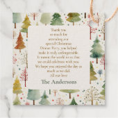 金ゴールドエレガントフォレスト松の木クリスマスディナー フェイバータグ (裏面)