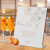 金ゴールドエレガントフラワーミモザブライダルシャワー 台座サイン