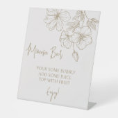 金ゴールドエレガントフラワーミモザブライダルシャワー 台座サイン (正面)