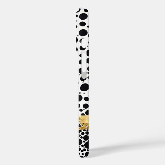 金ゴールドエレガントフレームと水玉模様背景 Case-Mate iPhoneケース (裏面 / 左)