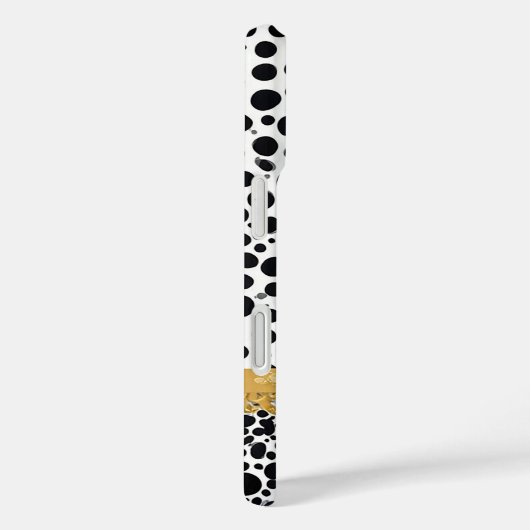 金ゴールドエレガントフレームと水玉模様背景 Case-Mate iPhoneケース (裏面 / 右)