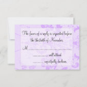 金ゴールドエレガントフレームと紫ダマスク 出欠カード (裏面)