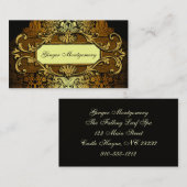 金ゴールドエレガントフレームダマスク名刺 名刺 (正面/裏面)