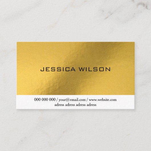 金ゴールドエレガントフレーム付きシック 名刺 (正面)