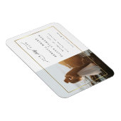 金ゴールドエレガントフレーム写真結婚式の日付の保存 マグネット (右側)