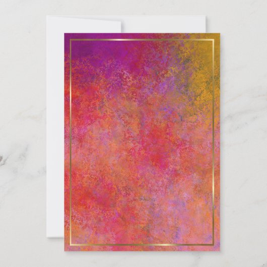 金ゴールドエレガントフレーム40th誕生日ディナー招待状 招待状 (裏面)