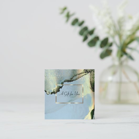 金ゴールドエレガントフレーム、紙吹雪アルコールインク 割引カード (スタンド正面)