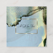 金ゴールドエレガントフレーム、紙吹雪アルコールインク 割引カード (正面)