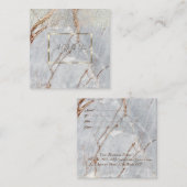 金ゴールドエレガントフレーム、紙吹雪大理石 割引カード (正面/裏面)