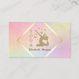 金ゴールドエレガントフレーム，紙吹雪，ヨガインストラクター 名刺