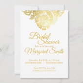金ゴールドエレガントフローラのシャワー招待 招待状 (正面)