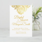 金ゴールドエレガントフローラのシャワー招待 招待状 (スタンド正面)