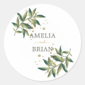 金ゴールドエレガントフローラの植物結婚林 ラウンドシール (正面)