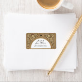 金ゴールドエレガントフローラア結婚ーチ住所 シール (インサイチュ)