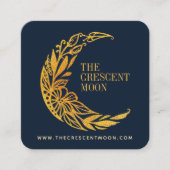 金ゴールドエレガントフローラガーデンクレセントムーン スクエア名刺 (正面)