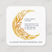 金ゴールドエレガントフローラガーデンクレセントムーン スクエア名刺 (裏面)