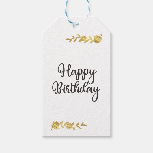 金ゴールドエレガントフローラギフトラベル ギフトタグ (正面)